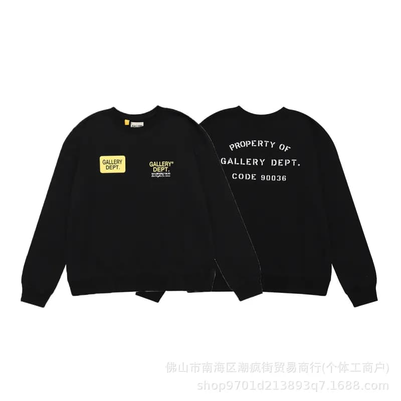 Gallery Dept. Hooded Sweatshirt Gallery Dept Hollywood CA Print — 6326 black
