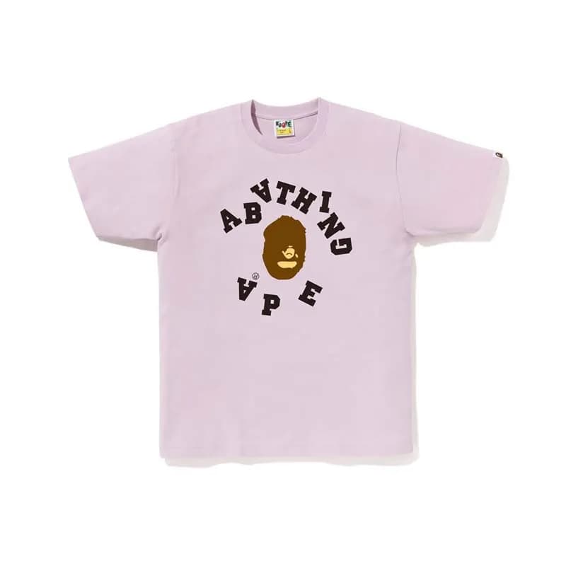 BAPE Short-Sleeve Tee Ape Head Logo — 708粉色