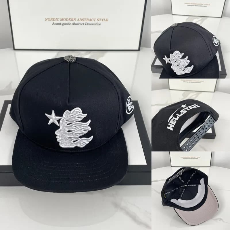 Hellstar Snapback Cap Flame Face Embroidery