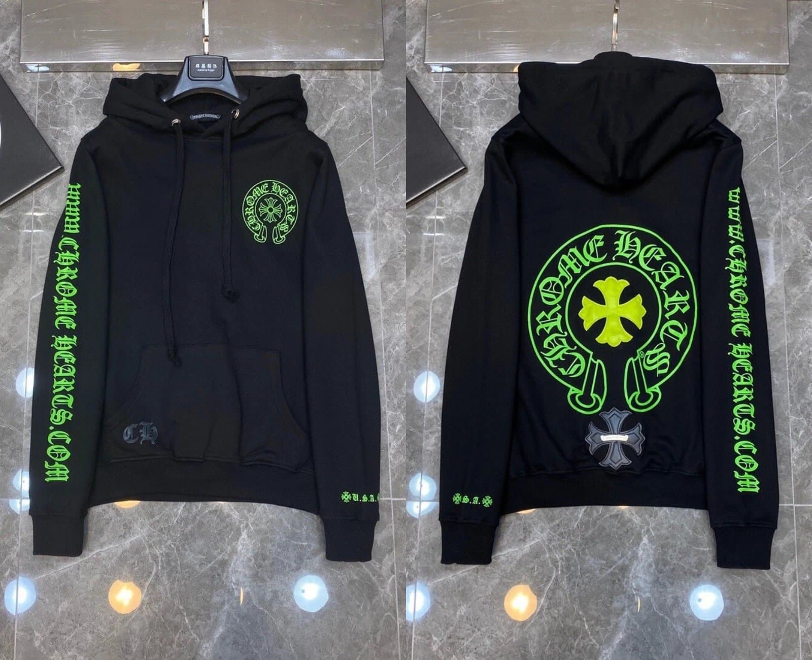 Chrome Hearts Zip-Up Hoodie Multi-Logo Print — 290(4)
