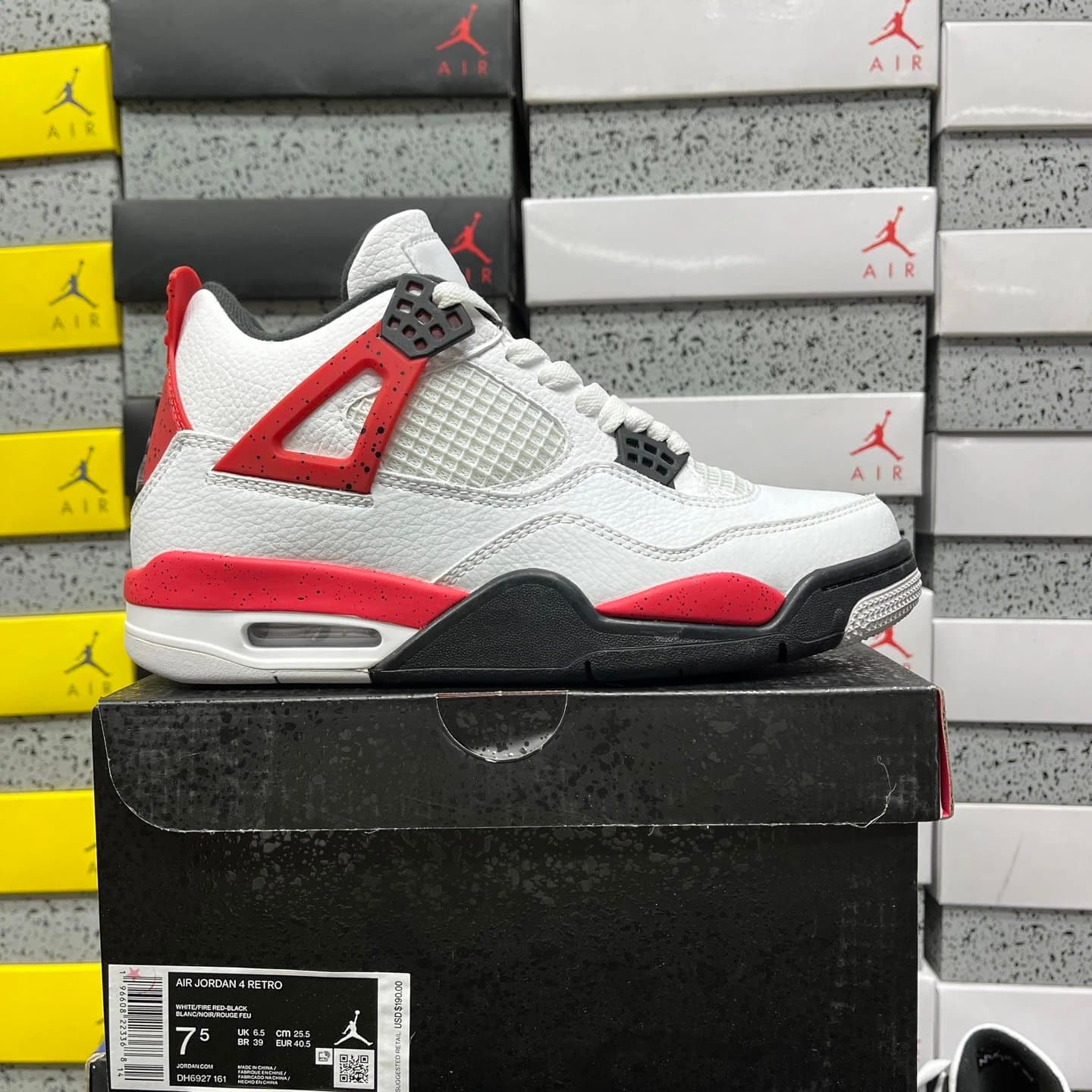 Air Jordan 4 Retro White/Fire Red-Black