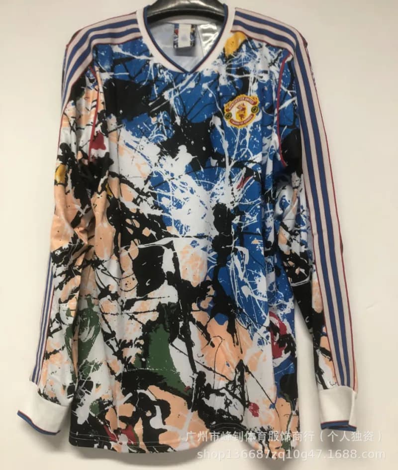 Adidas Long-Sleeve Football Jersey Abstract Paint Splatter