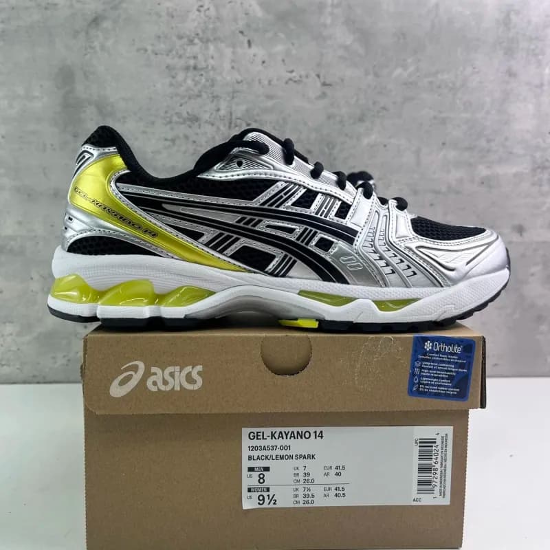 Asics GEL-KAYANO 14 White/Black — 银黑绿 1203A537-001