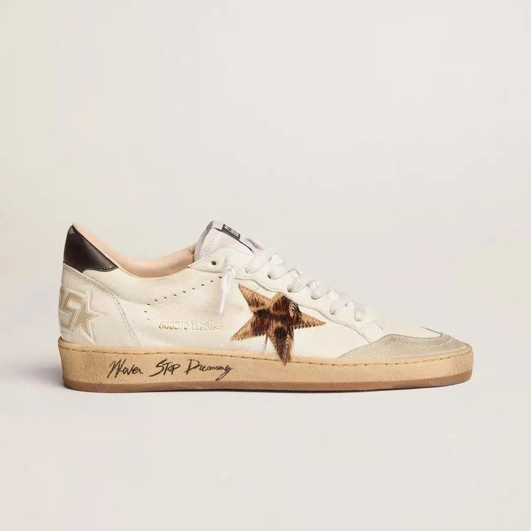 Golden Goose Superstar Glitter Heel — 黑尾豹纹星