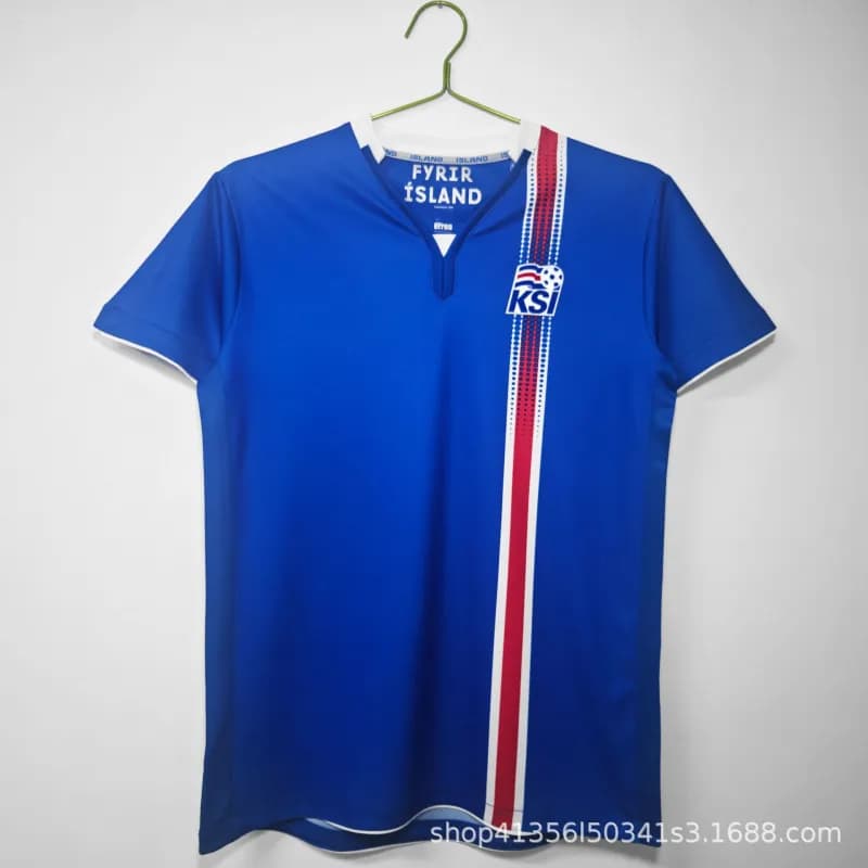 Adidas V-Neck Soccer Jersey Team Crest Edition — 2016/17 season iceland home court