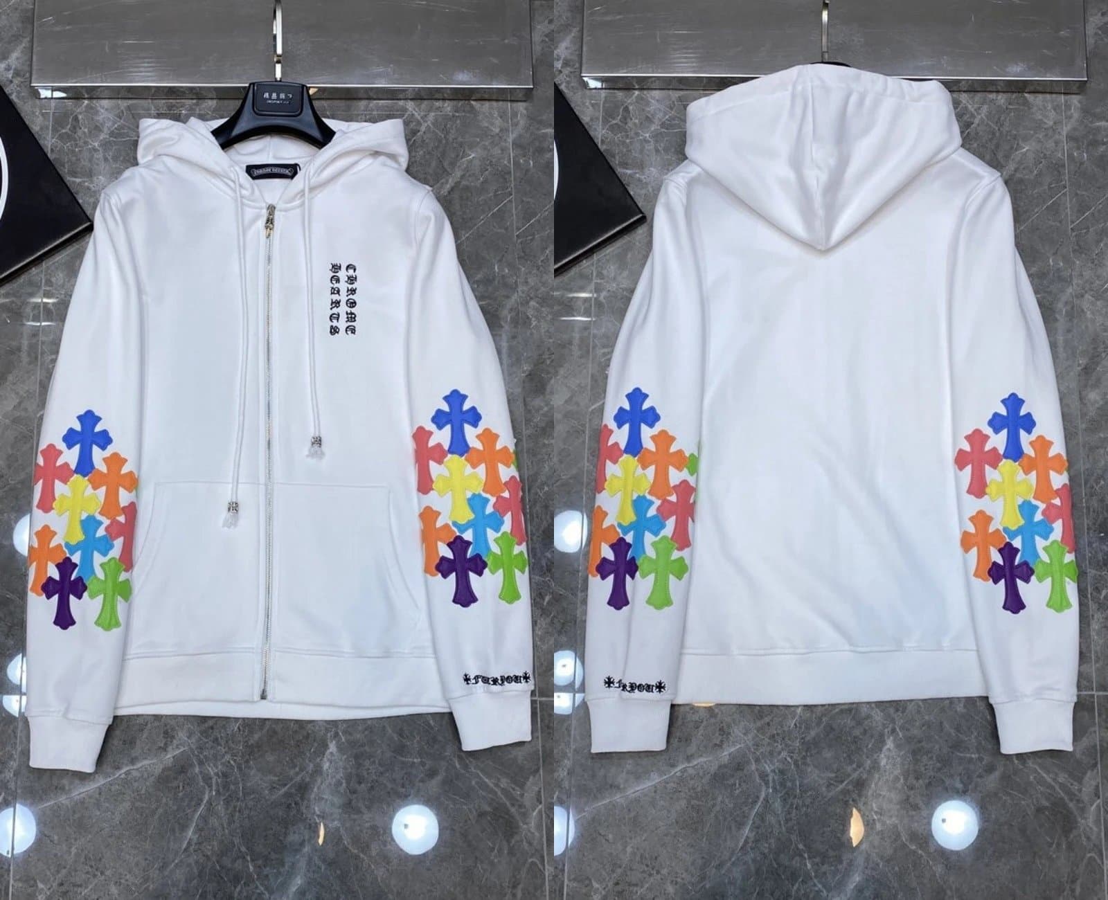 Chrome Hearts Zip-Up Hoodie Multi-Logo Print — 29