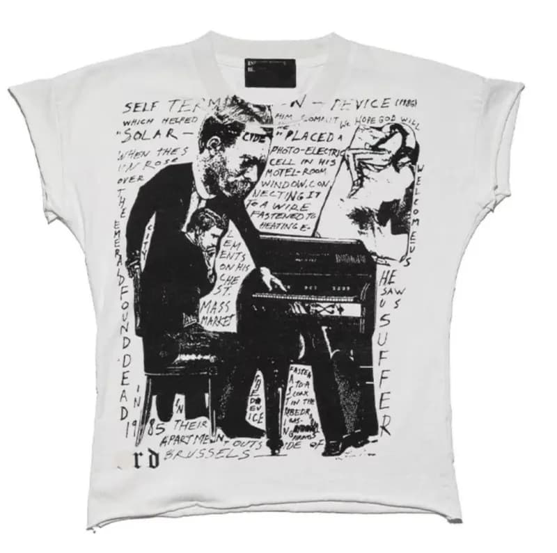 Off-White Long-Sleeve Tee Eternity and Time Print — 2603