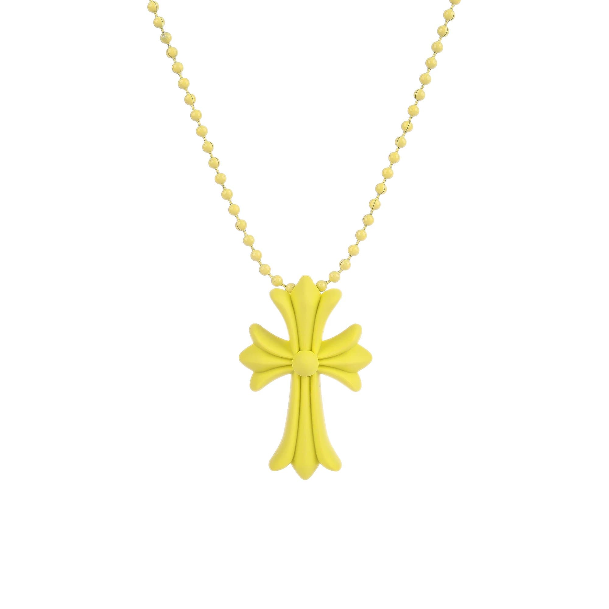 Chrome Hearts Cross Pendant Matte Red — 黄色【送防尘袋】