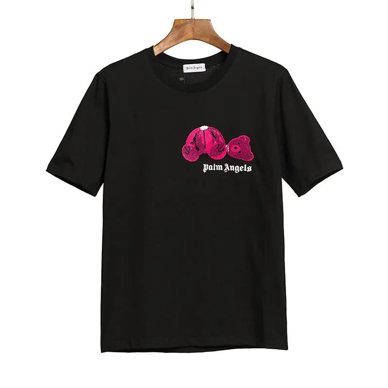Palm Angels Graphic Tee Bear Flag Print — 2003 black