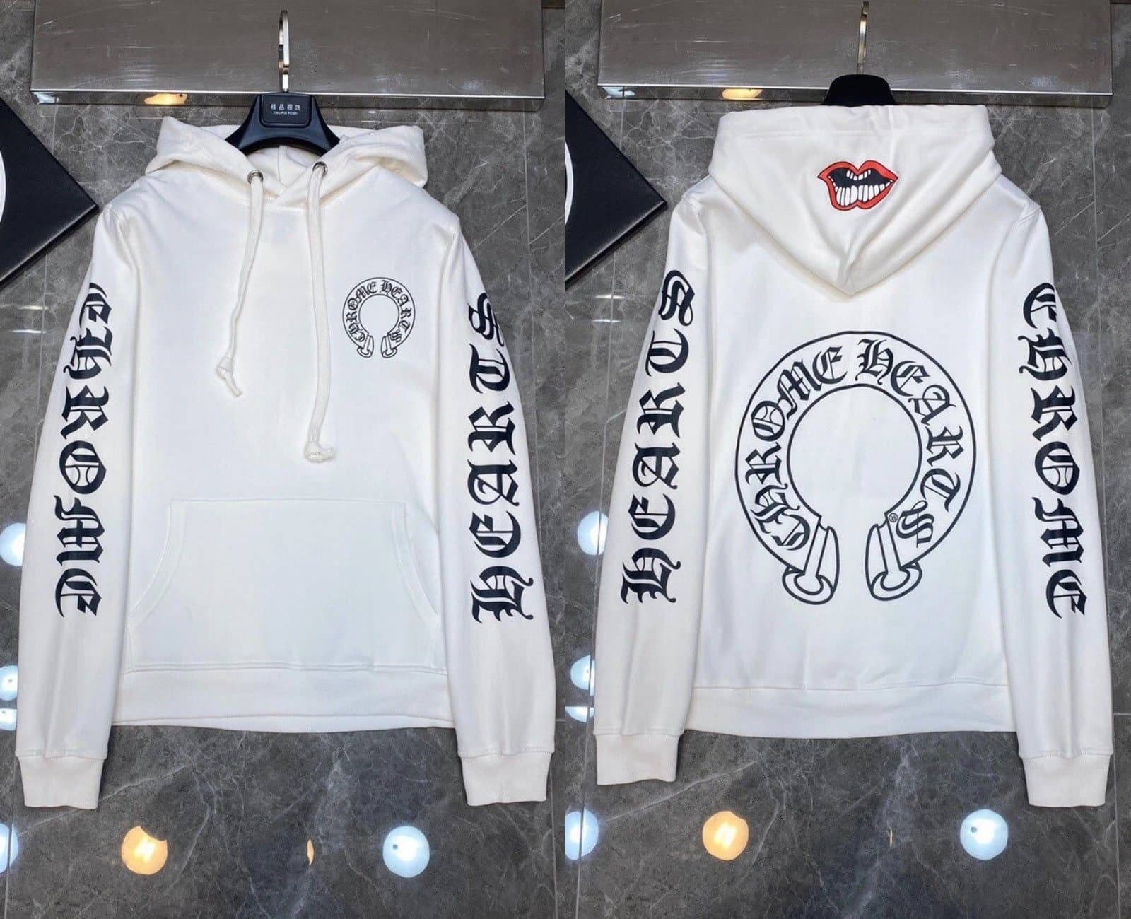 Hooded Sweatshirt Chrome Hearts Logo Print