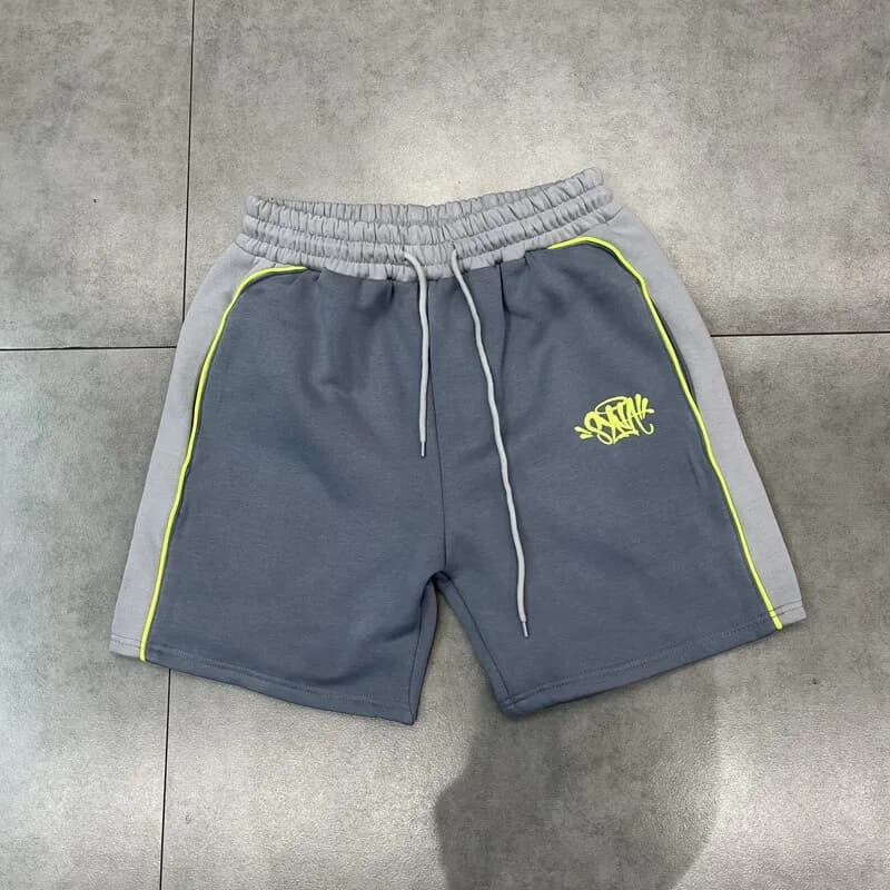 Sp5der Track Shorts Graffiti Logo — 蓝色短裤