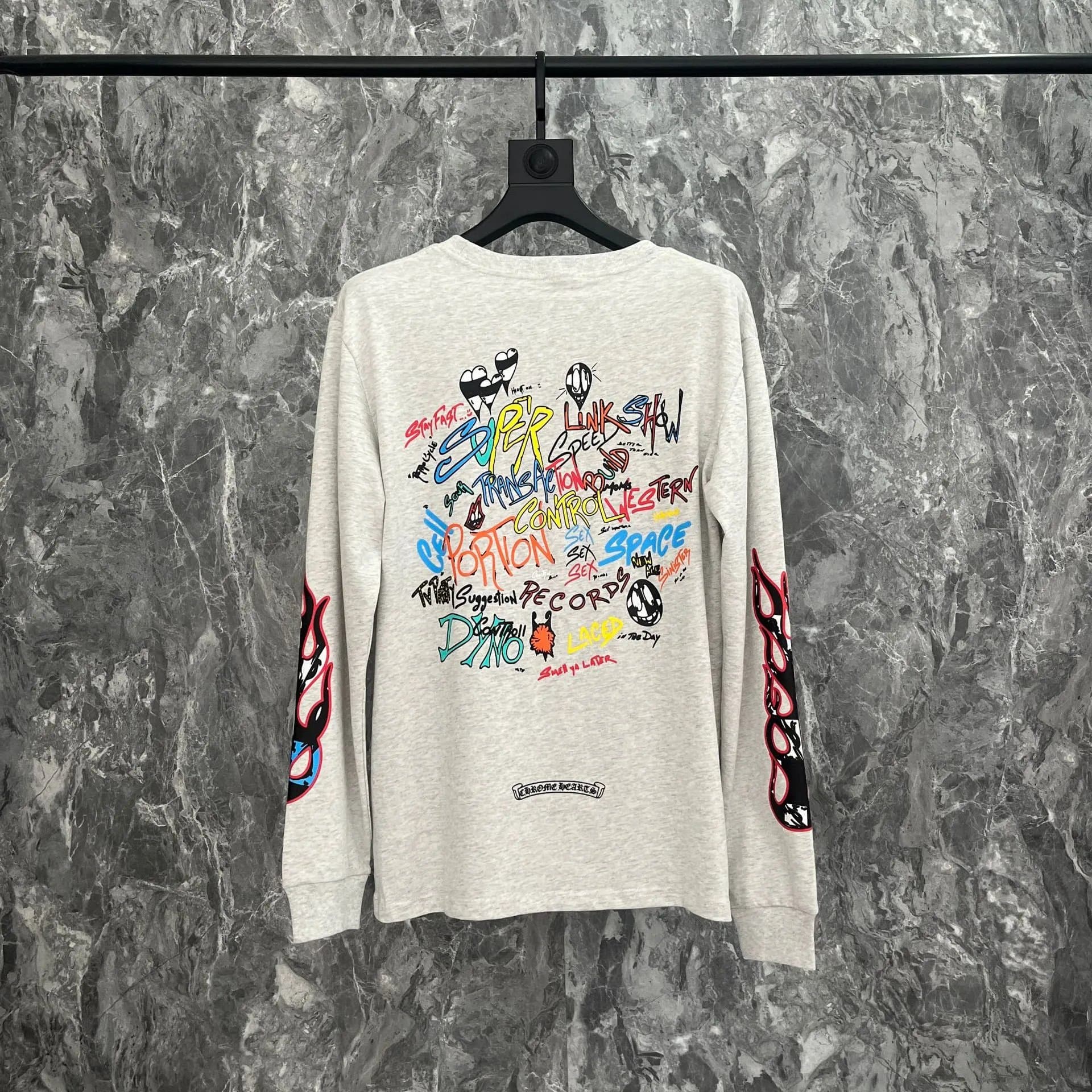 Chrome Hearts Long Sleeve Tee Graffiti Print