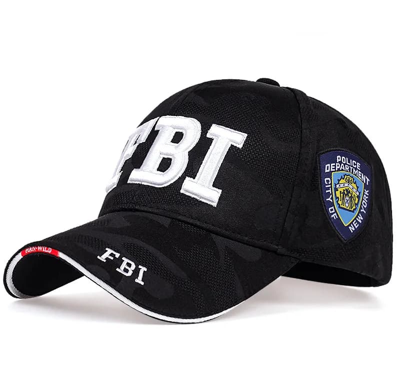 Palace Baseball Cap FBI Patch — 黑迷彩