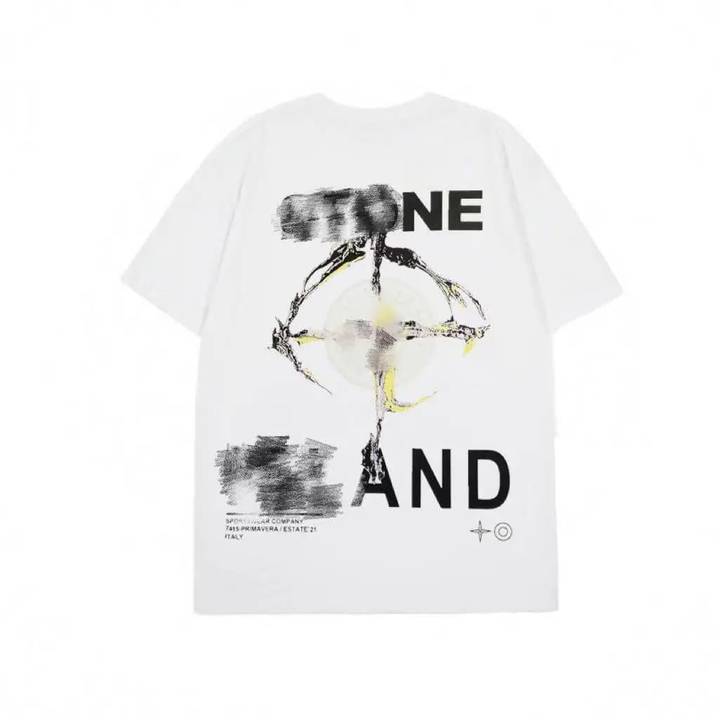 Stone Island T-Shirt Compass Logo — 白色