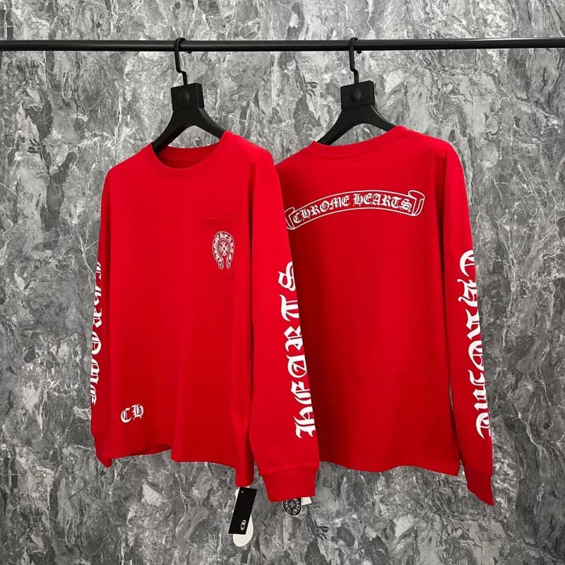 Raglan Long Sleeve Tee Chrome Hearts Crest — 8011