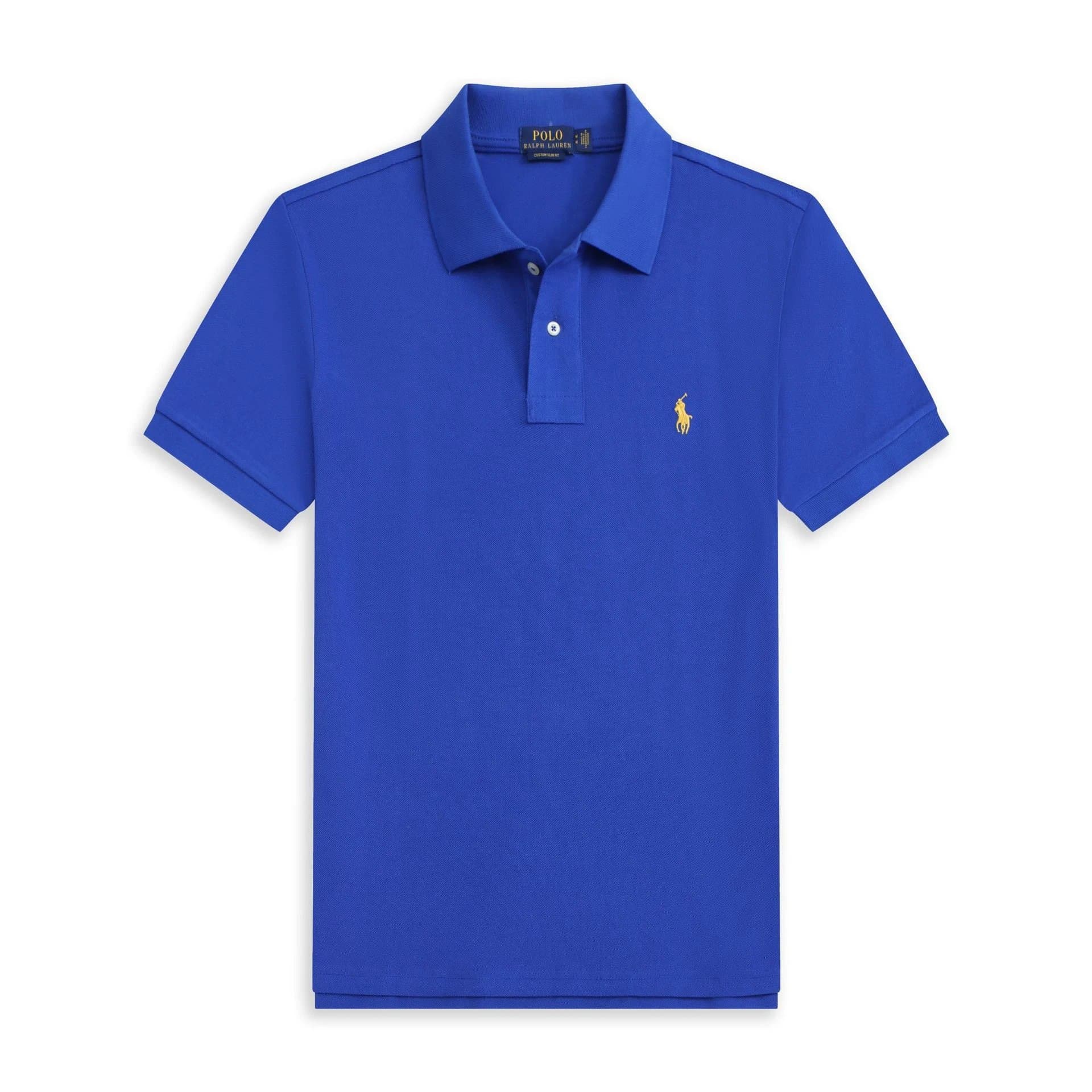 Polo Ralph Lauren Polo Shirt Custom Slim Fit — 彩蓝色