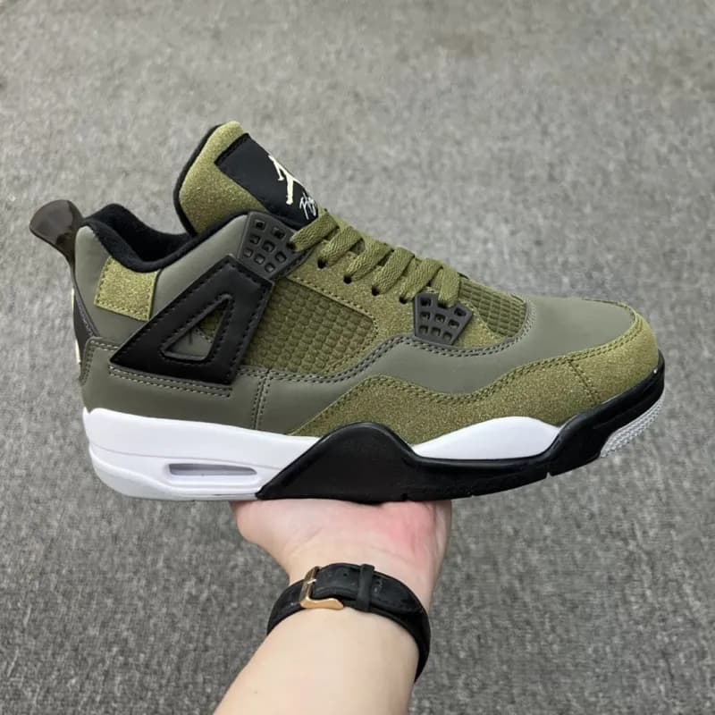 Air Jordan 4 White Cement — J4--16 军绿色