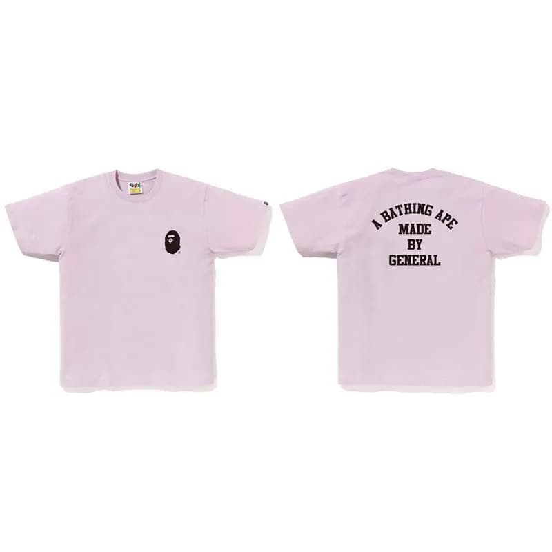 BAPE Short Sleeve Tee Ape Head Logo — 709 pink