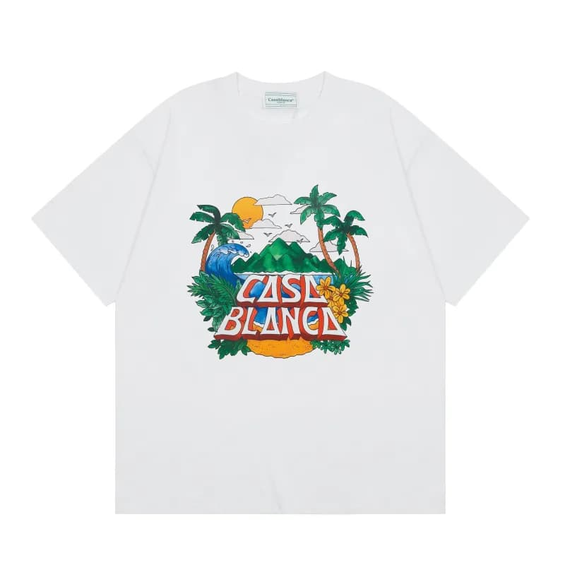 Graphic Tee Casa Blanca Logo Print — c128白