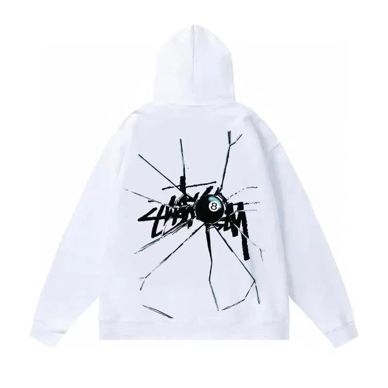 Stüssy Hooded Sweatshirt City Script Back Print — 03白色