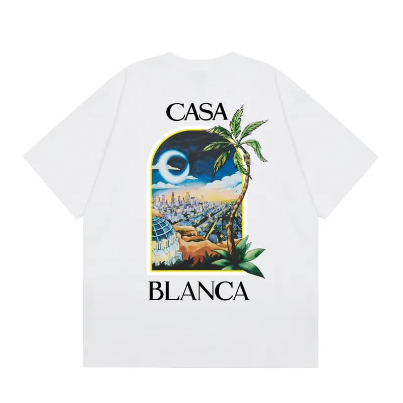 Casablanca Graphic Tee Casa Blanca Column Print — C116 white