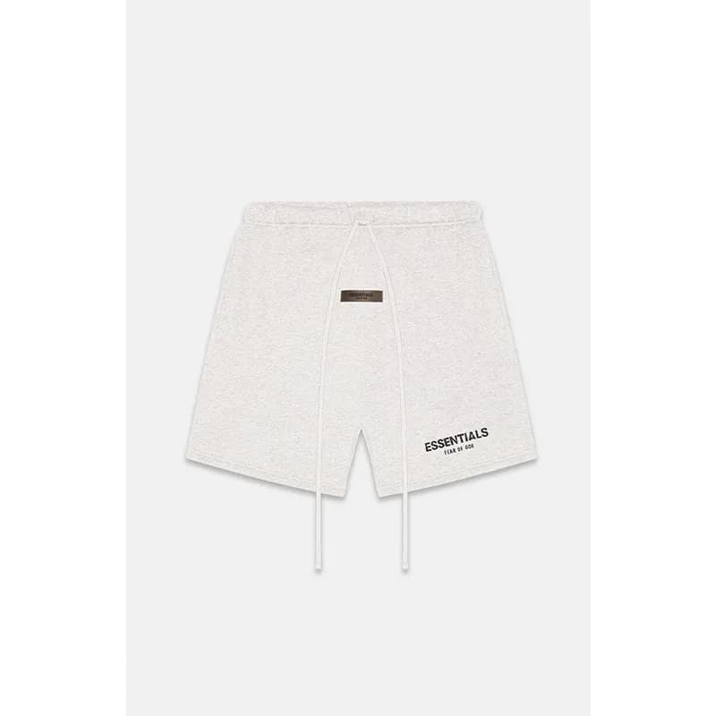 Fear of God Essentials Logo Shorts Heather White
