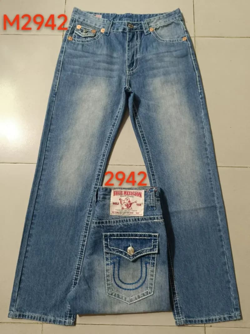 Straight Fit Jeans Splatter Paint — 浅蓝色蓝线 M2942