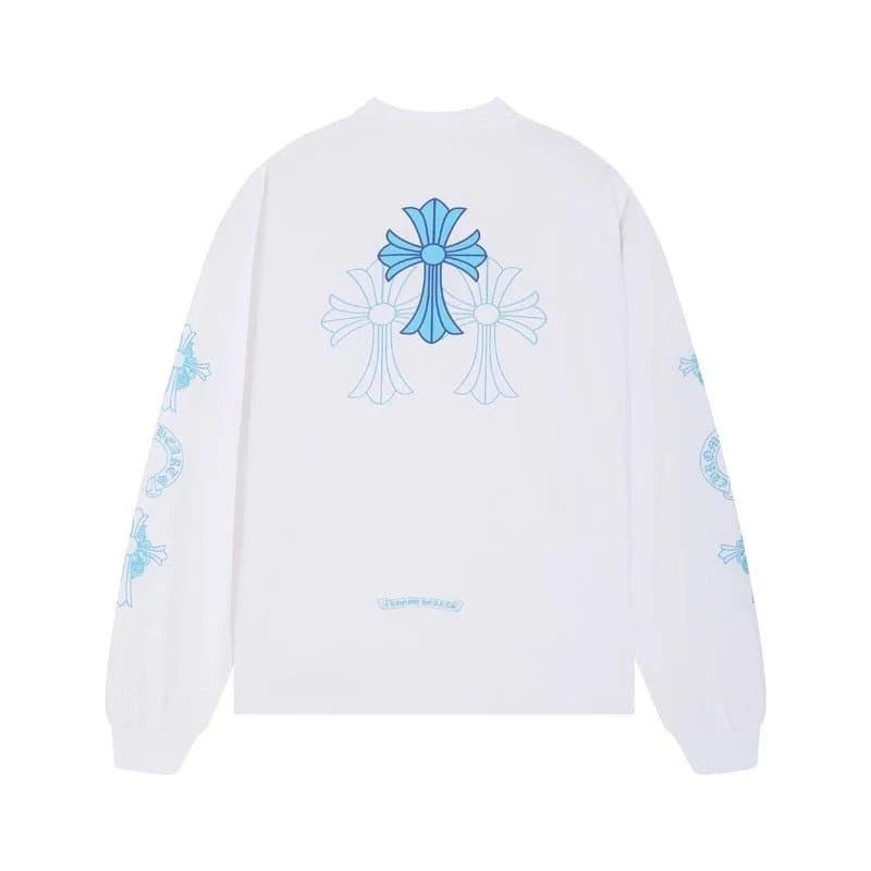 Chrome Hearts Long Sleeve Tee Cross Logo & Scroll Sleeves — A30