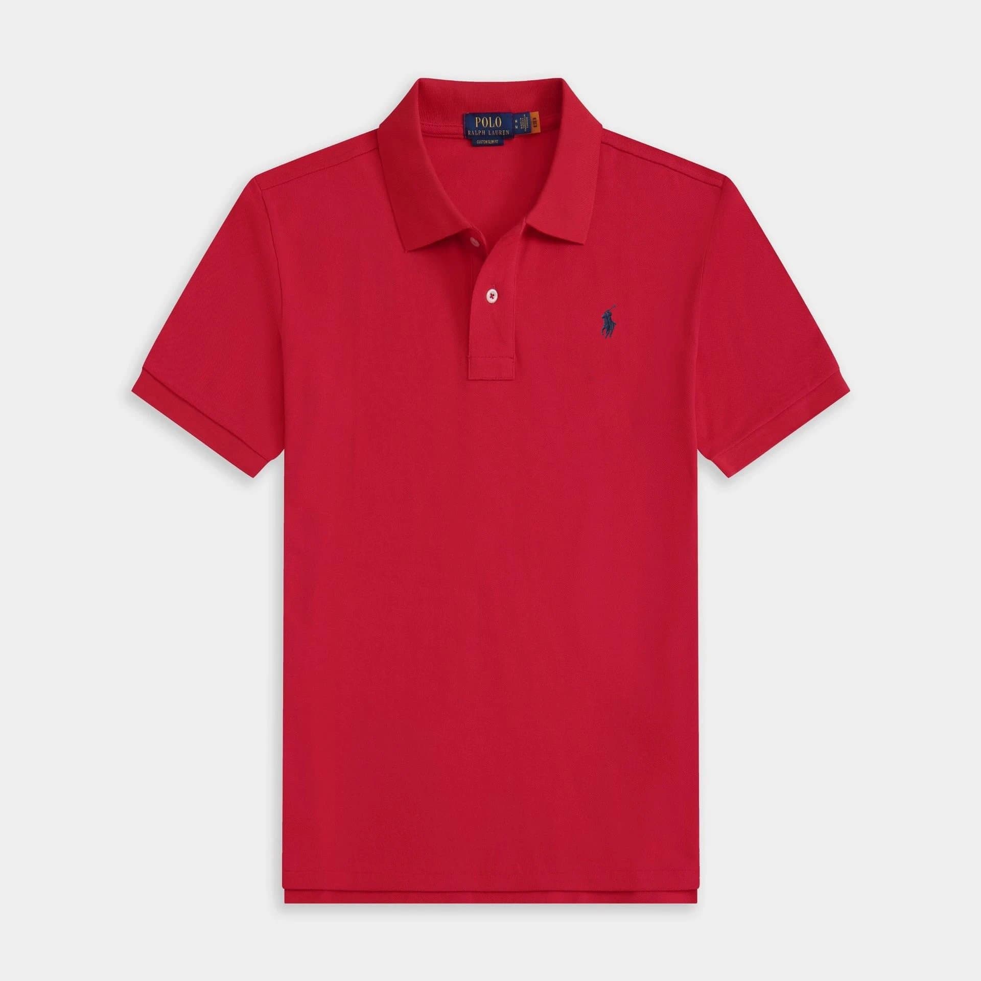 Polo Ralph Lauren Polo Shirt Custom Slim Fit — 红色-宝蓝标
