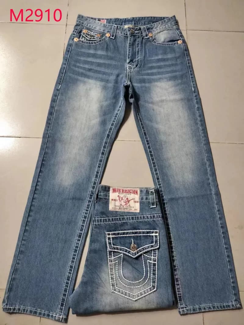 Straight Fit Jeans Splatter Paint — 蓝色灰白线 M2910