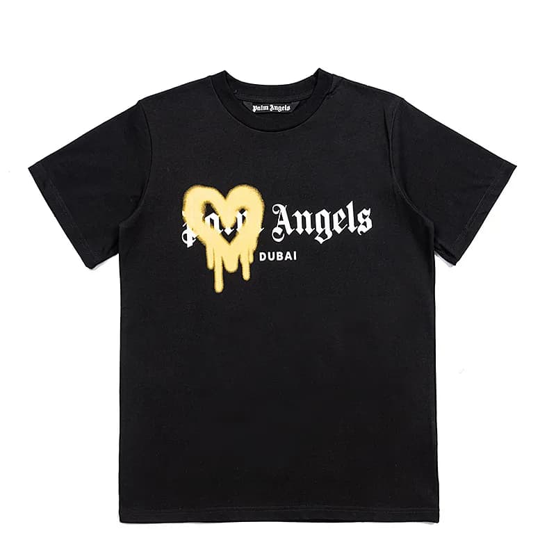 Palm Angels Graphic Tee Bear Flag Print — 2170 black and yellow