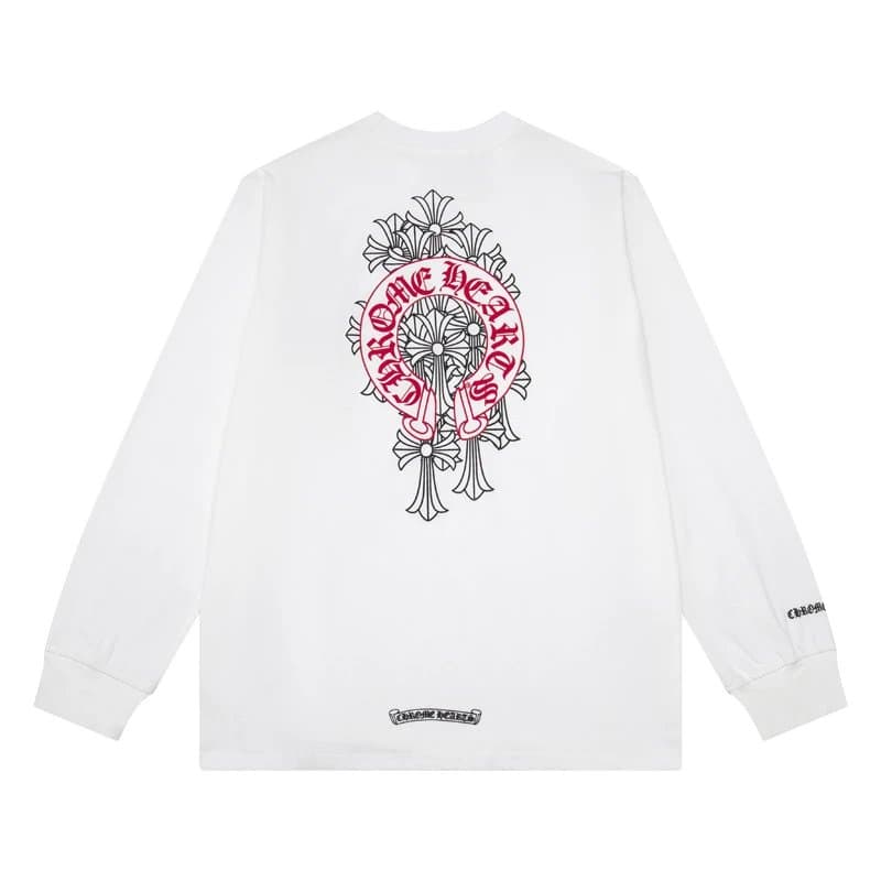Chrome Hearts Long Sleeve Tee Multicolor Cross Print — K8006 white