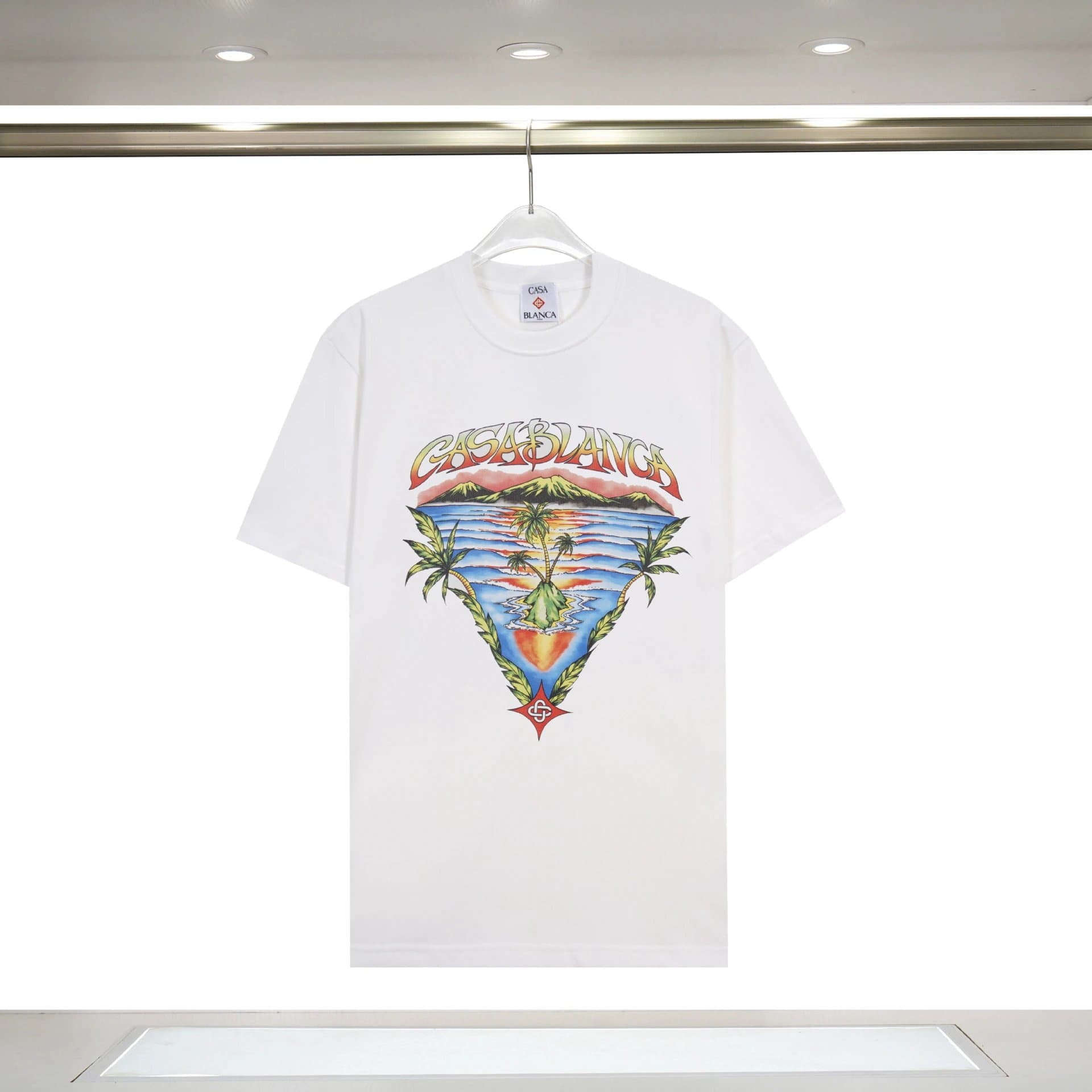Casablanca Graphic Tee Tropical Volcano Print — 951#白色