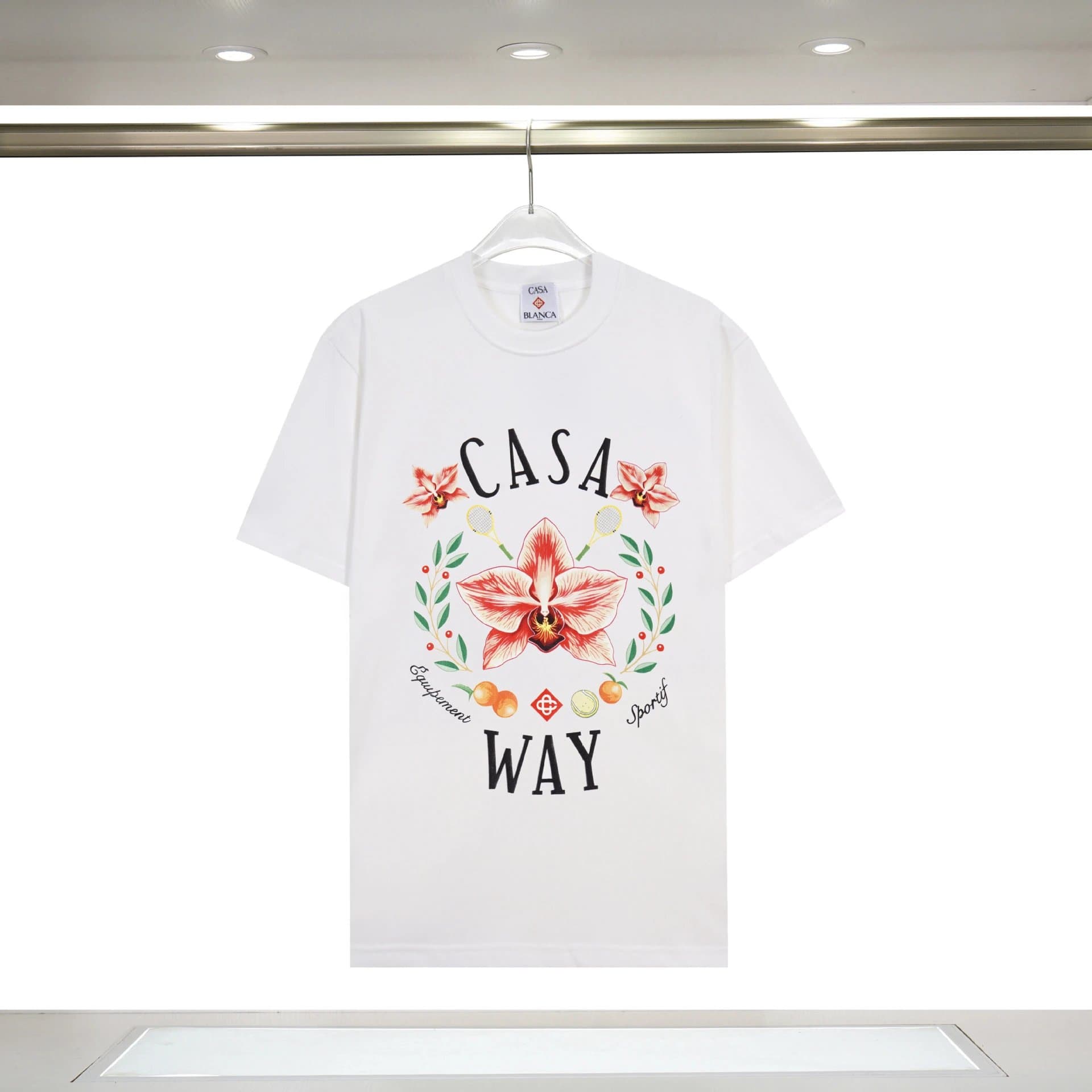 Casablanca Graphic Tee Tropical Volcano Print — 937#白色