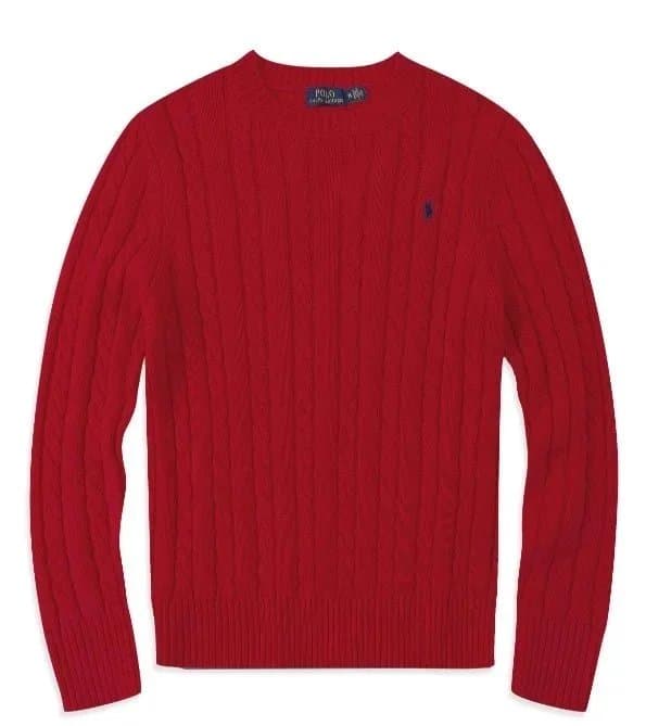 Polo Ralph Lauren Cable Knit Sweater Classic Cable — 男款红色