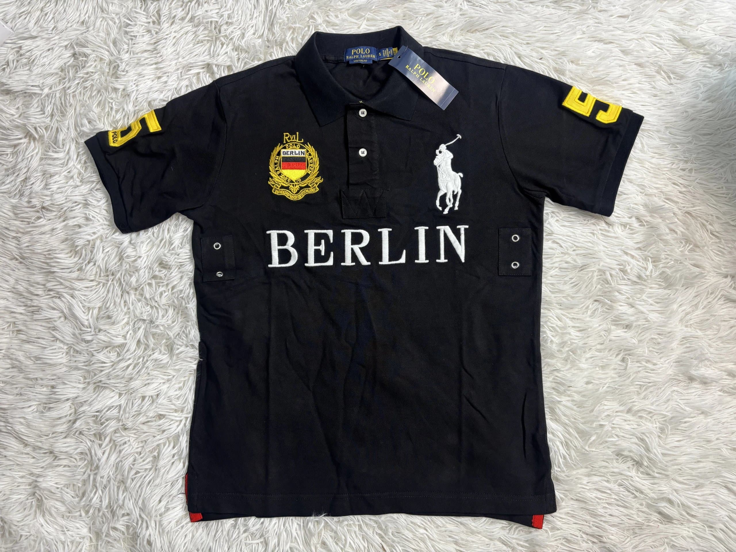 Polo Ralph Lauren Polo Tee USA Flag Patch — BLACK berlin