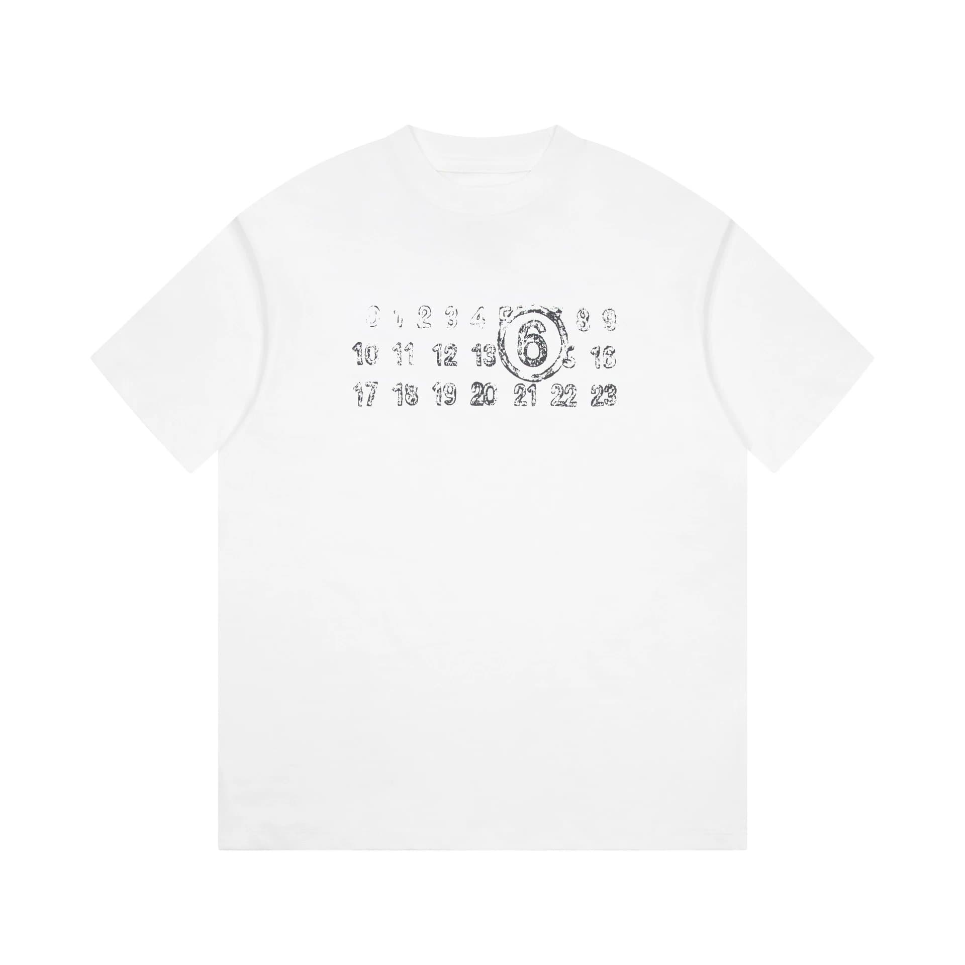 Maison Margiela Numbered Logo Tee Distressed Numbers Print