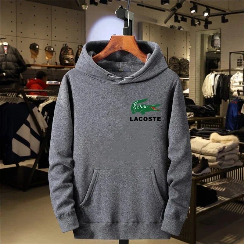 Lacoste Zip-Up Hoodie Heather Grey — 14.