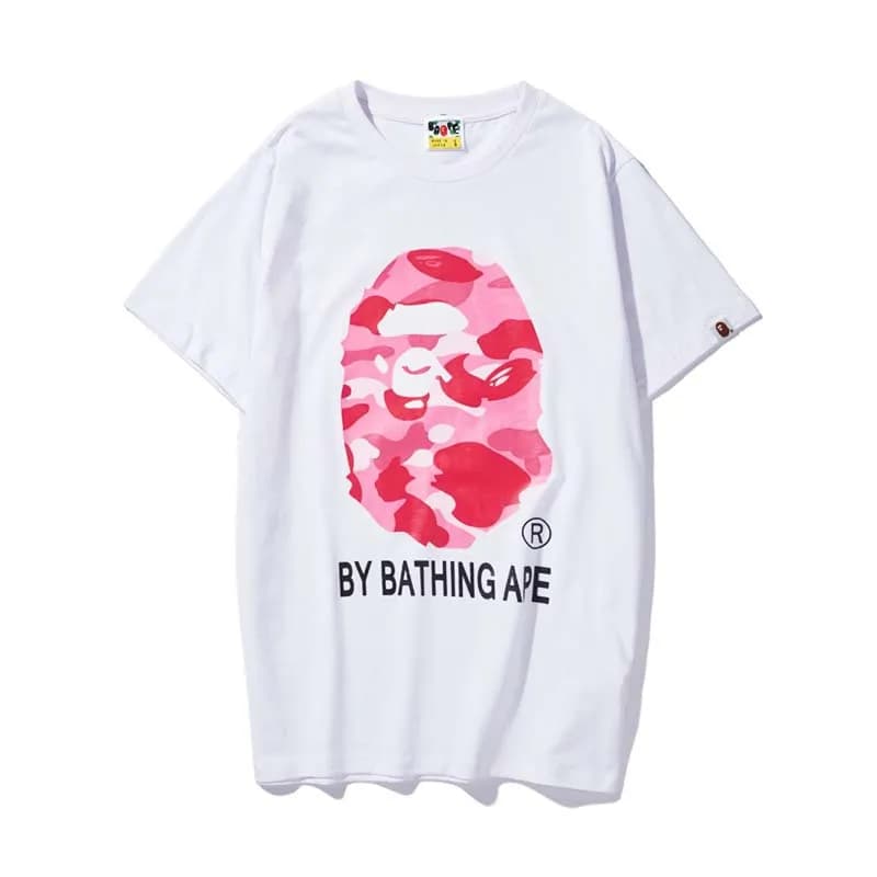 BAPE Short-Sleeve Tee Ape Head Logo — 711白粉