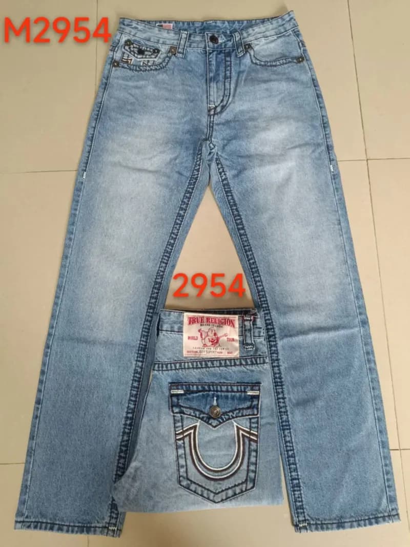 Straight Fit Jeans Splatter Paint — 浅蓝色黑白线 M2954