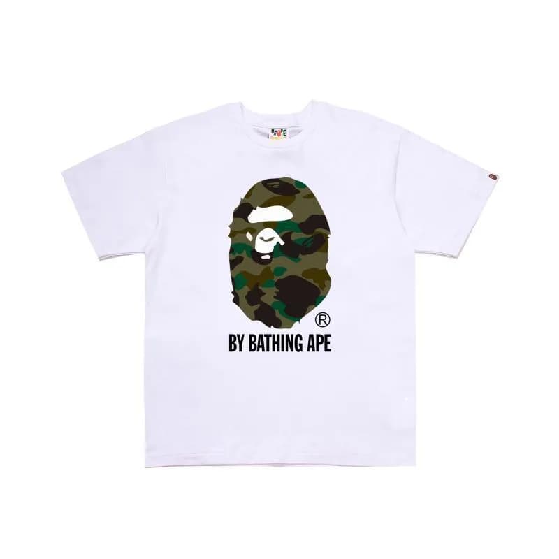 BAPE Graphic Tee Camouflage Ape Head — D167白绿色