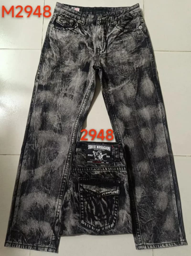 Straight Fit Jeans Splatter Paint — 深灰迷彩 M2948