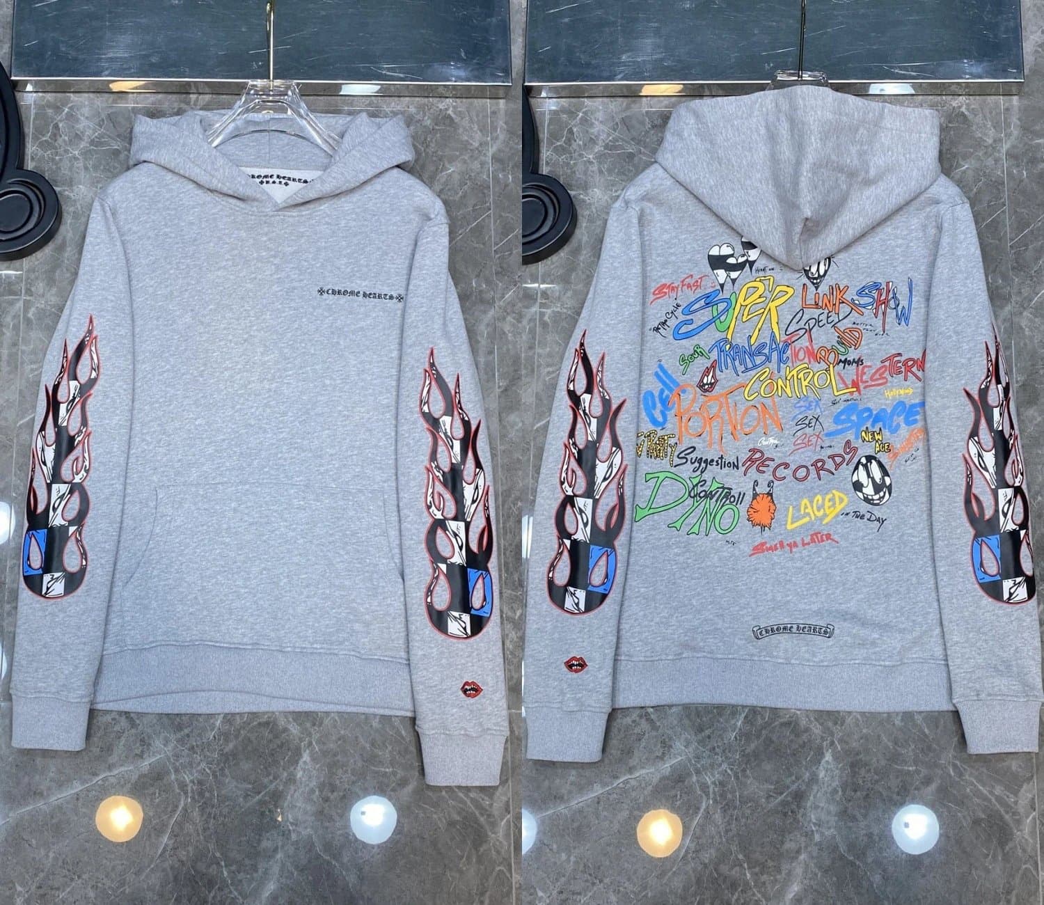 Chrome Hearts Zip-Up Hoodie Multi-Logo Print — 3