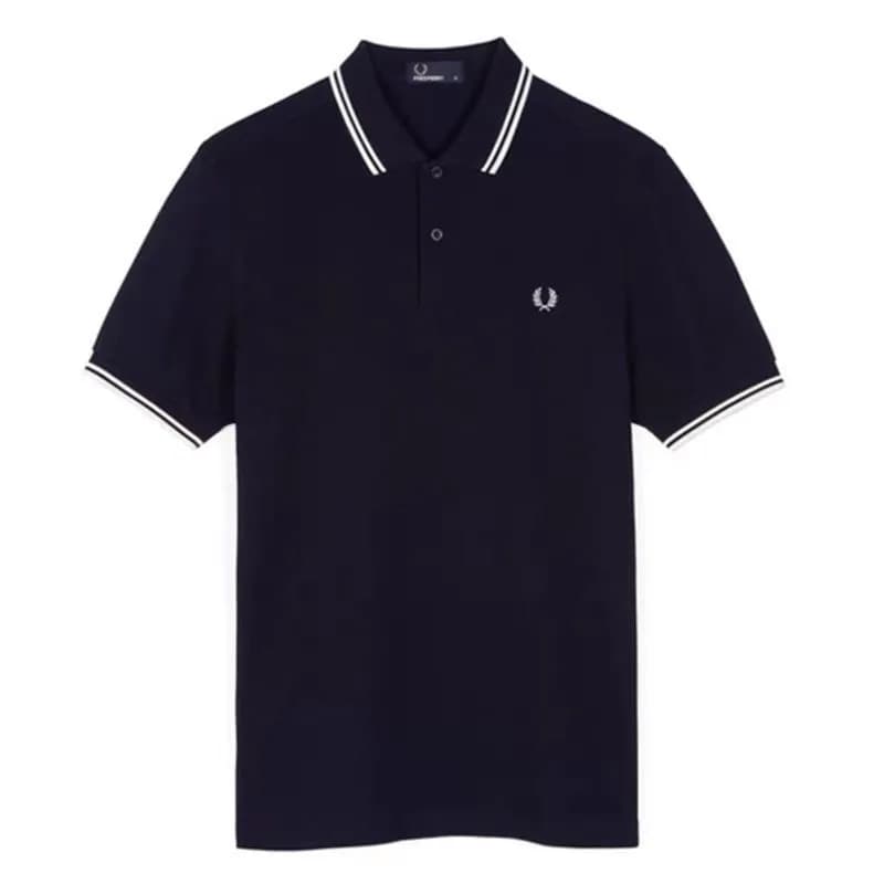 Polo Shirt Laurel Wreath — 藏青色双白边