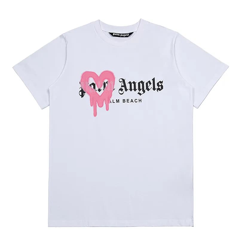 Palm Angels Graphic Tee Bear Flag Print — 2170 white powder
