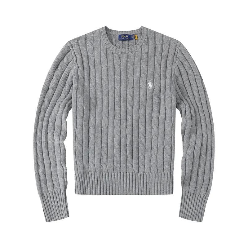 Polo Ralph Lauren Cable Knit Quarter-Zip Sweater Classic Fit — 8501女款圆领灰色
