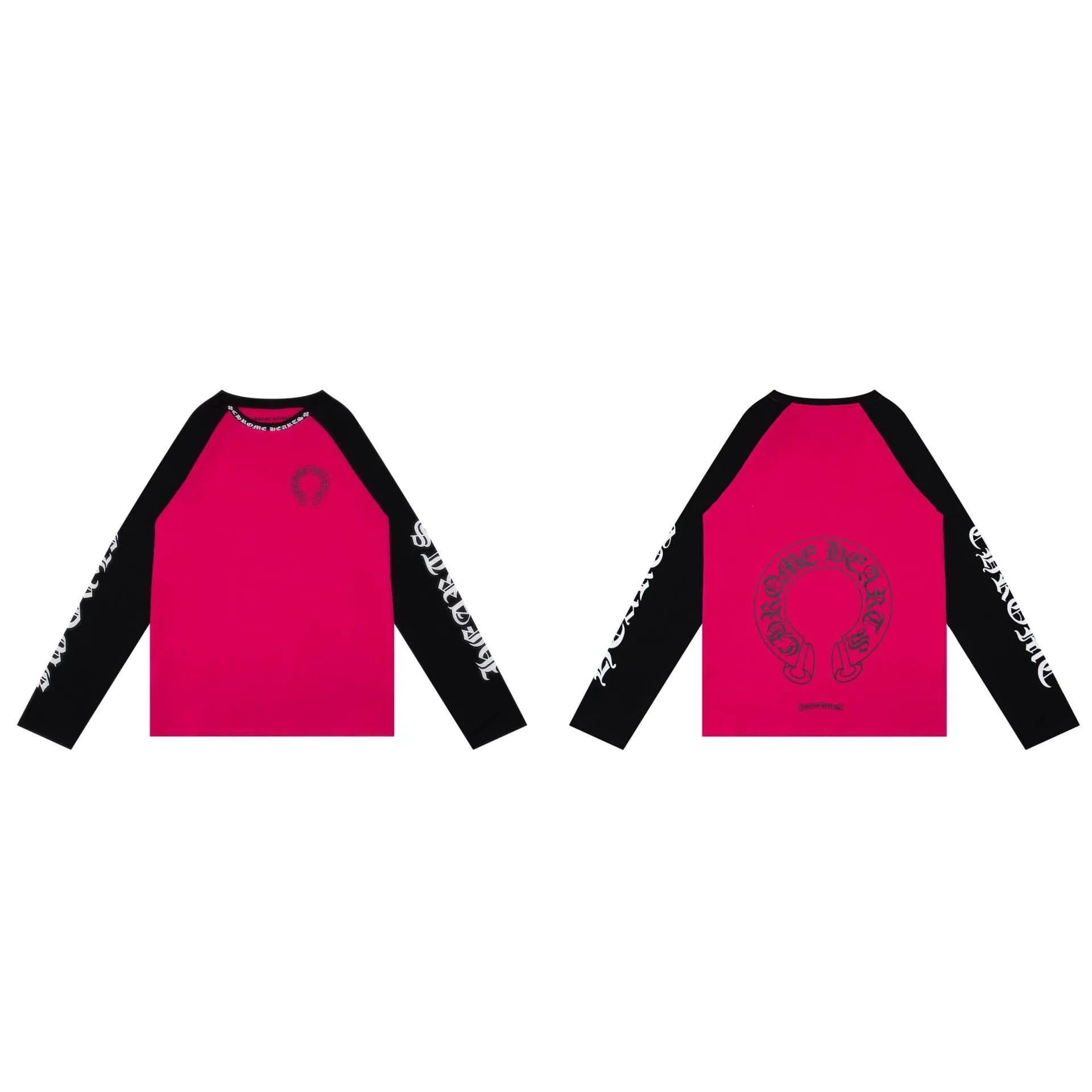 Chrome Hearts Long Sleeve Tee Multi-Logo Sleeve — K9005黑红拼色