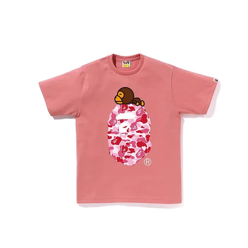 BAPE Ape Head Tee Spray Paint Ape — 714# 粉色