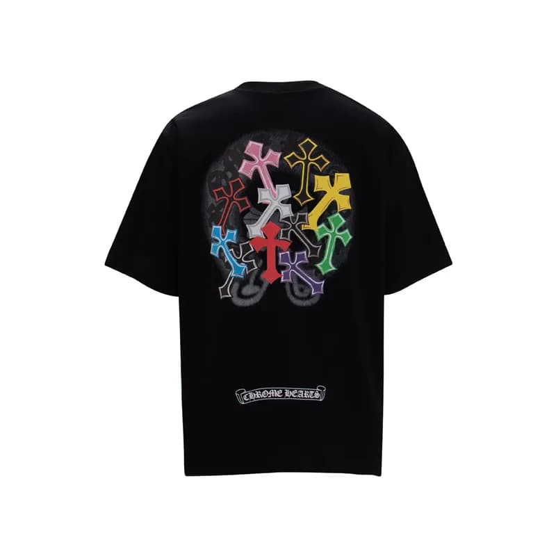 Chrome Hearts T-Shirt Cross Motif Back Print — 6024黑