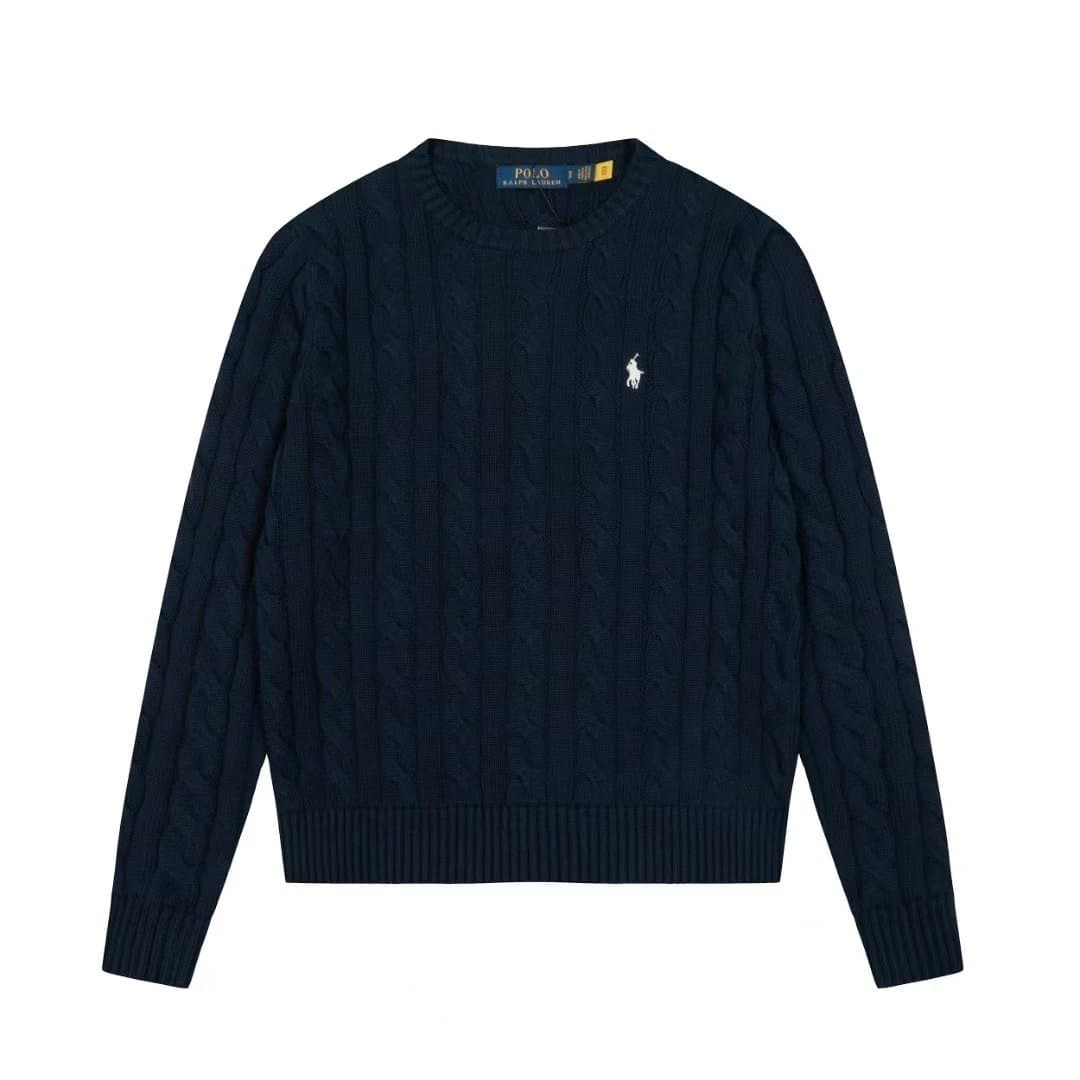Polo Ralph Lauren Cable Knit Sweater Classic Cable — 藏青白标